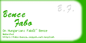 bence fabo business card